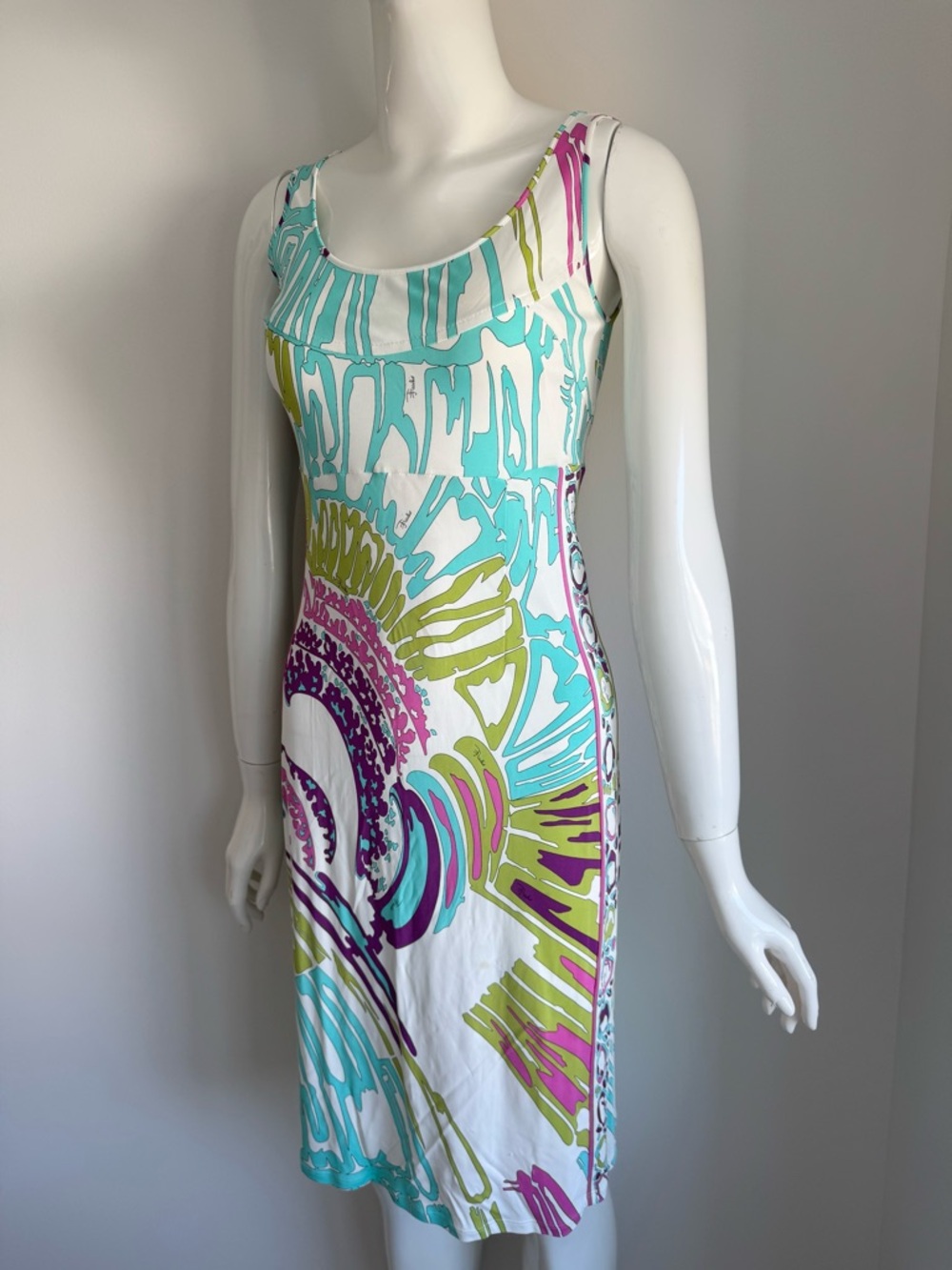 Sleeveless Emilio Pucci Vintage Turquoise, Lime & Purple Dress